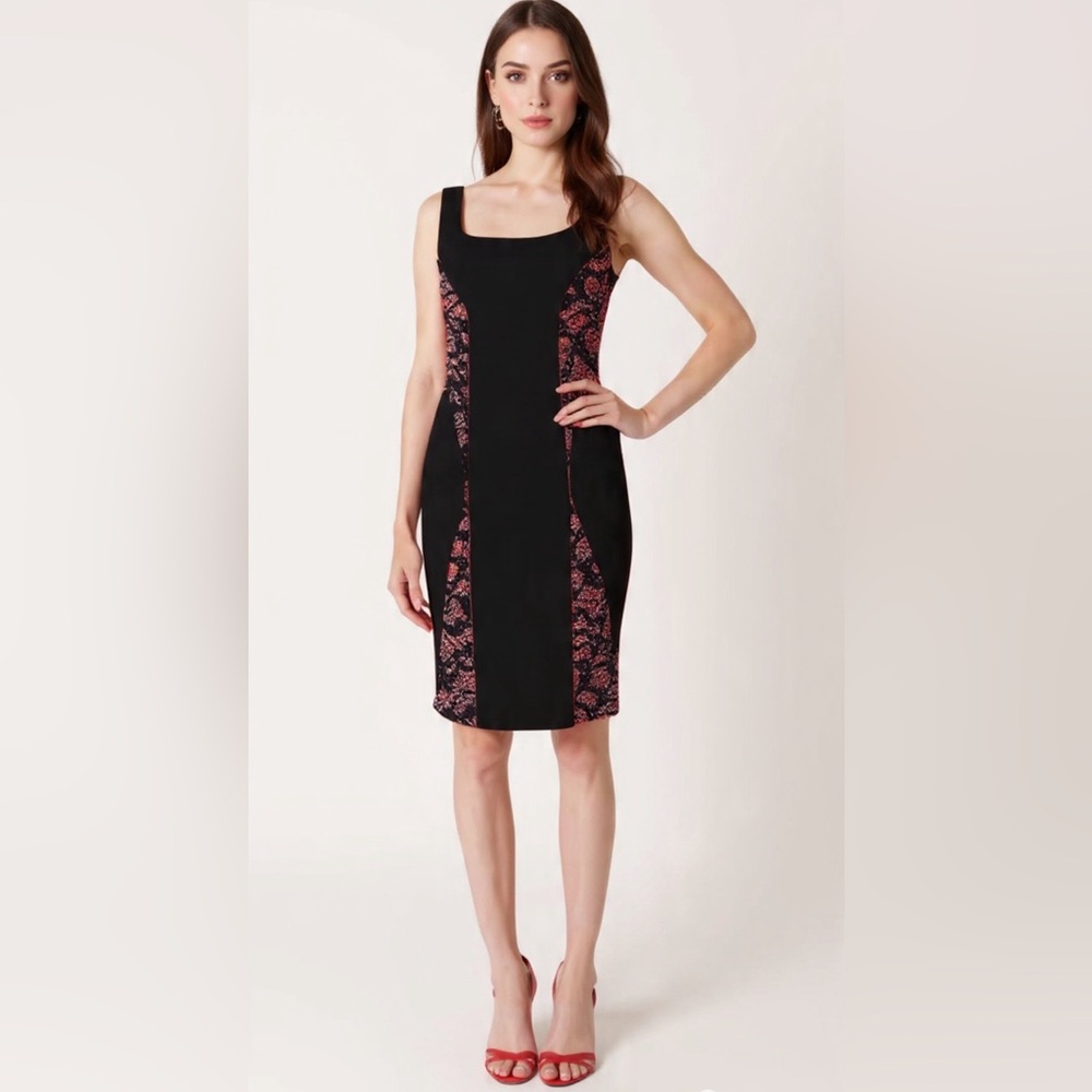 WOW 🌺Black Halo Liana Dress Black w/Contrast Lace